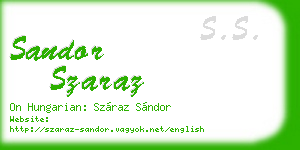 sandor szaraz business card