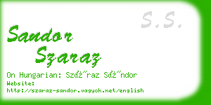 sandor szaraz business card